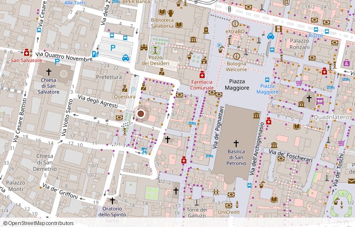 Mappa con la posizione dello Studio Legale Panizio in Piazza Galileo Galilei 4, Bologna